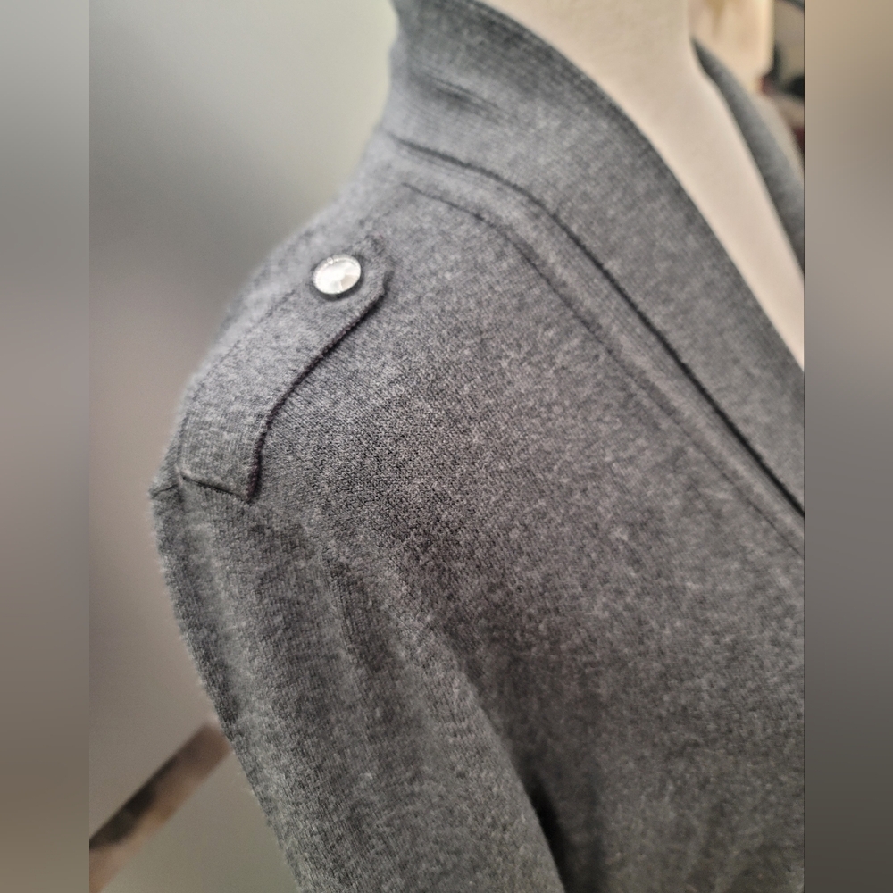 WHBM Ladies Gray Cardigan Sweater SZ L - Picture 2 of 9
